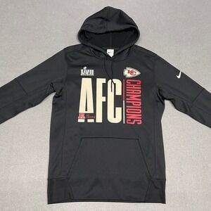 Kansas City Chiefs Hoodie Mens Medium Black Nike AFC Champions Super Bowl LVII